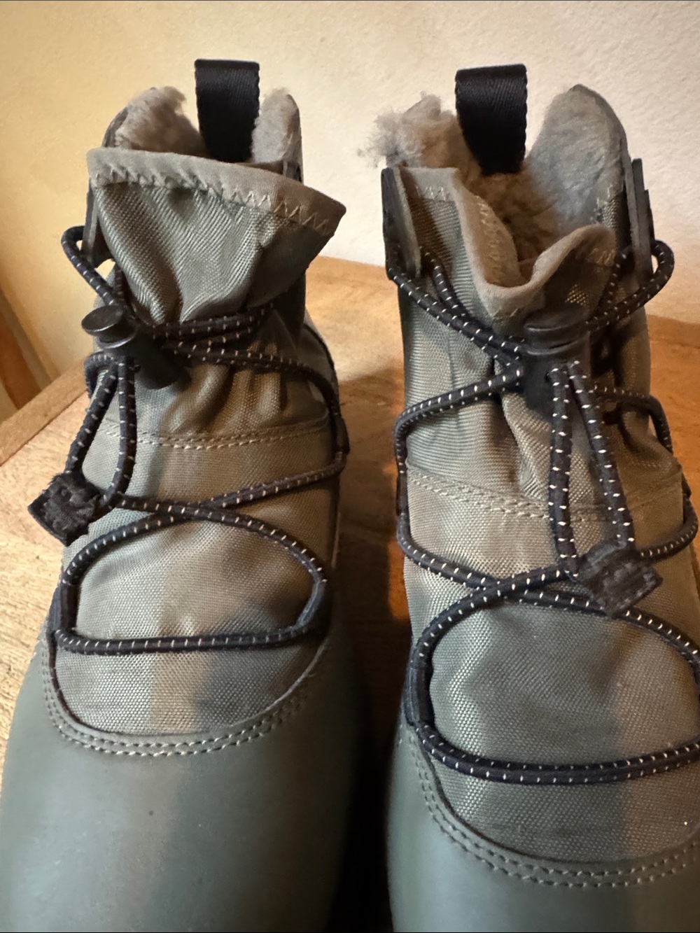 UGG Olive Green Platform Lace-Up Winter Boots - Picture 6 of 7